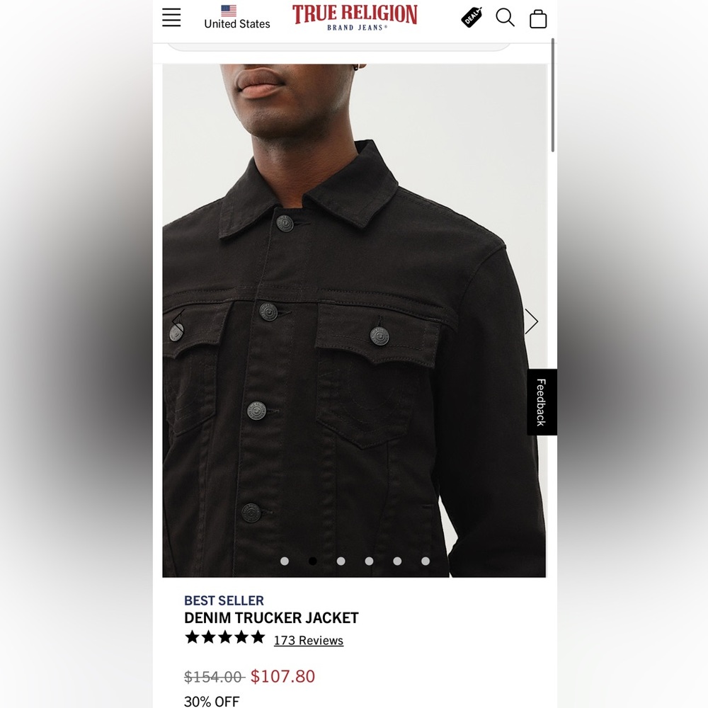 True Religion Black Shirt Jacket